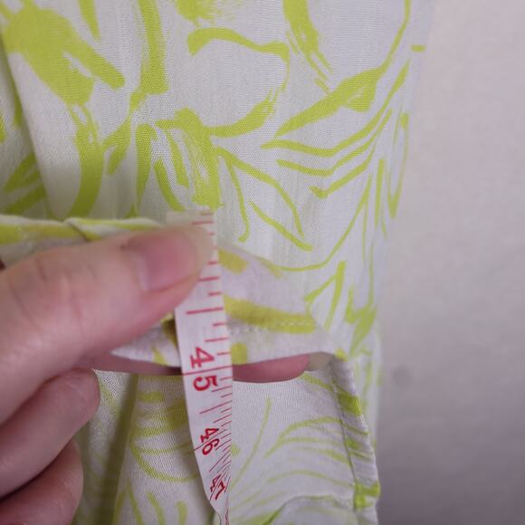 Torrid green and white tropical print tiered sleeveless midi boho peasant dress - Picture 8 of 8